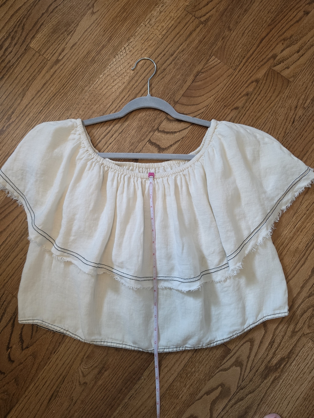 Zara White Off-Shoulder Layered Ruffle Blouse - Picture 5 of 6